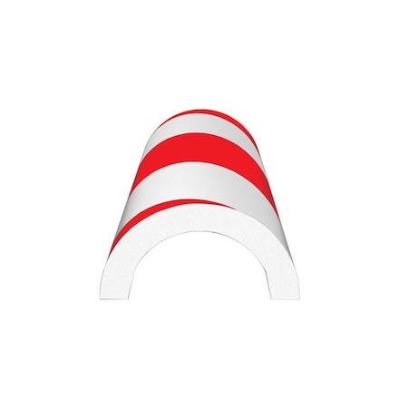 Ergomat Half-Circle Pipe Bumper Red/White Hazard HCPB100-R/W